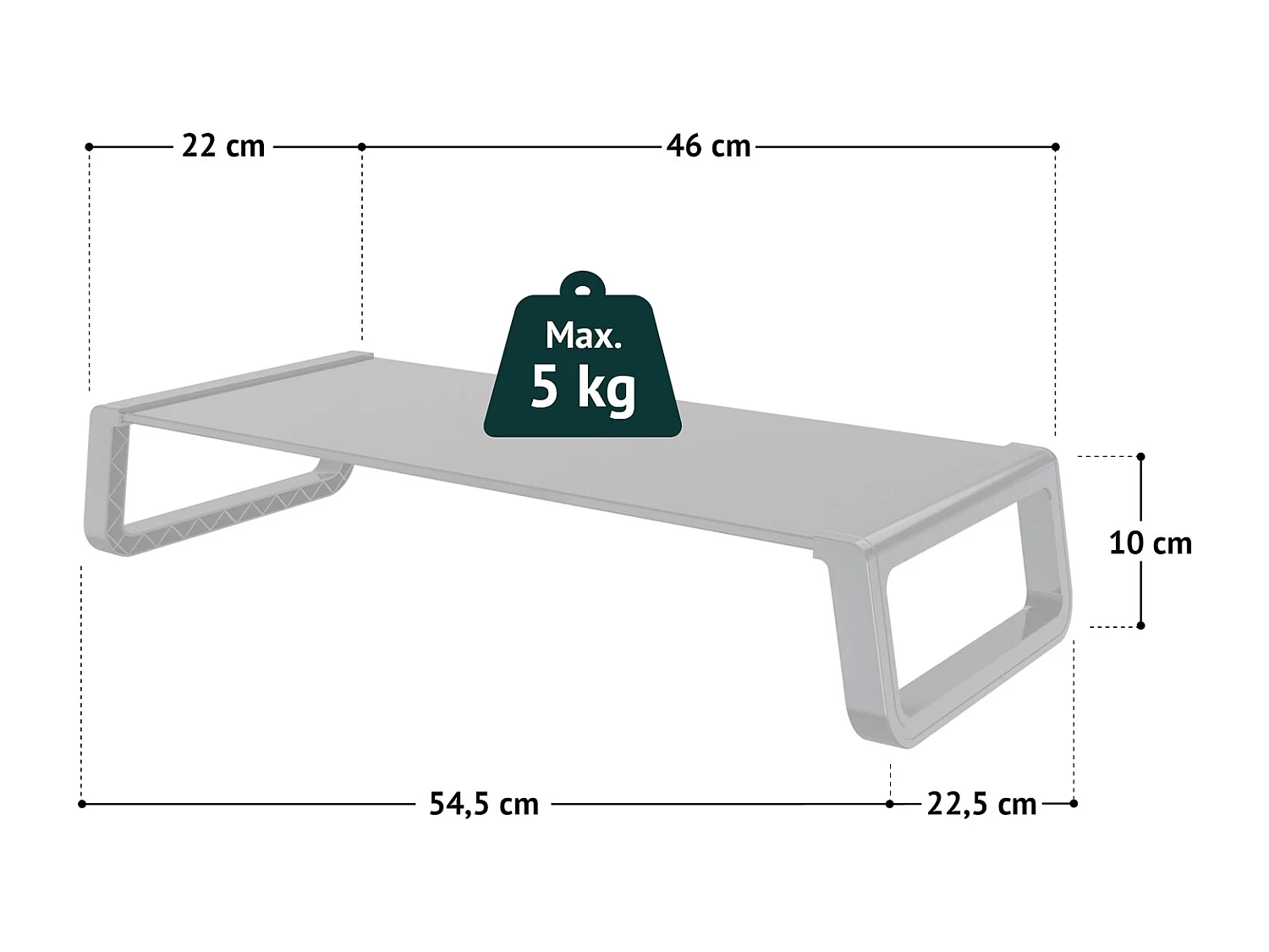 ANSAN support de moniteur rehausseur de moniteur bureau table d'ordinateur verre blanc