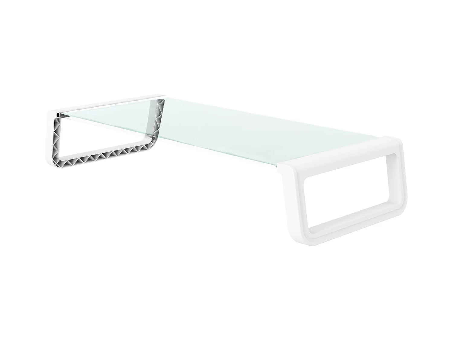 ANSAN support de moniteur rehausseur de moniteur bureau table d'ordinateur verre blanc
