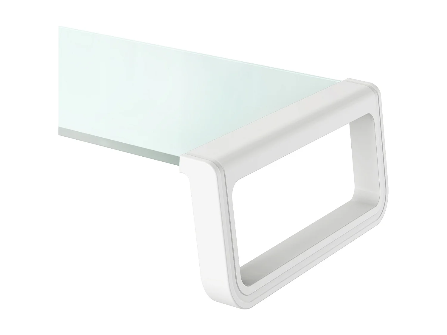 ANSAN support de moniteur rehausseur de moniteur bureau table d'ordinateur verre blanc
