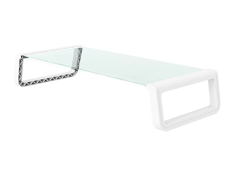 ANSAN support de moniteur rehausseur de moniteur bureau table d'ordinateur verre blanc