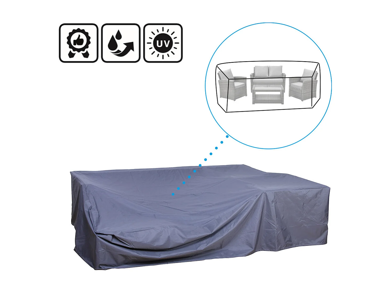 Housse de siège ROMA/MADRID en polyester gris