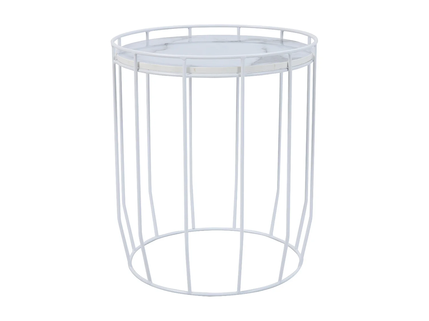 PASI Lot de 3 Tables d'appoint Tables basses Rondes Blanches