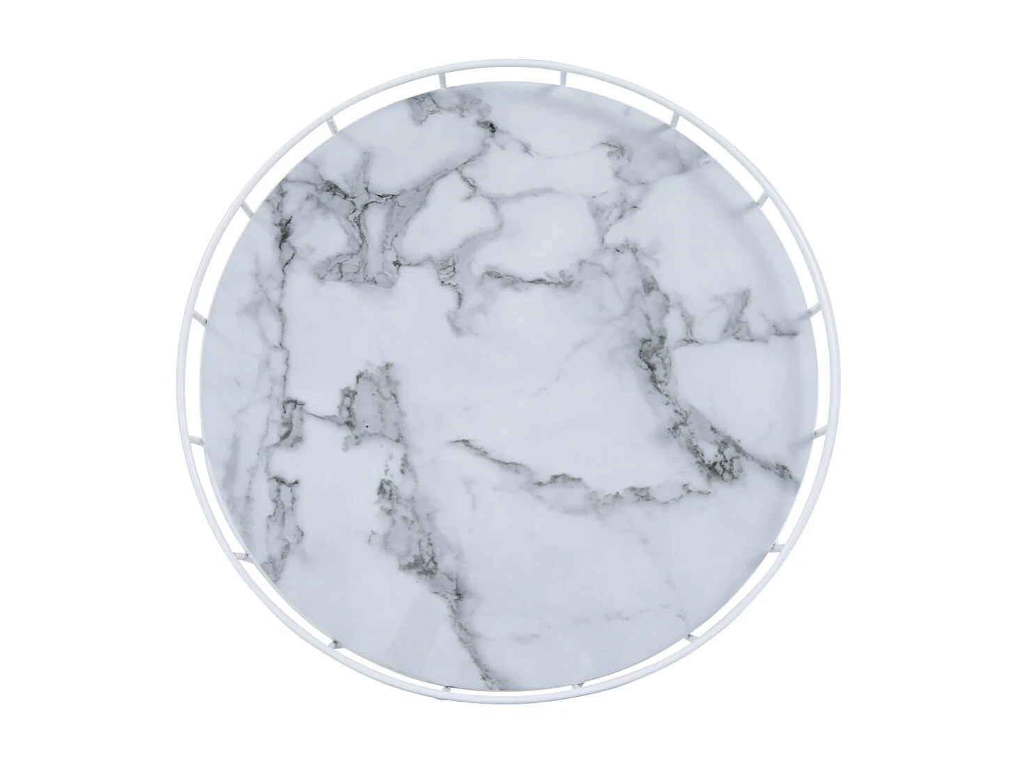 PASI Lot de 3 Tables d'appoint Tables basses Rondes Blanches