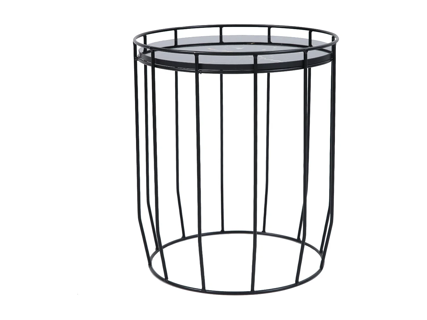 PASI Lot de 3 Tables d'appoint Tables basses Rondes Noires