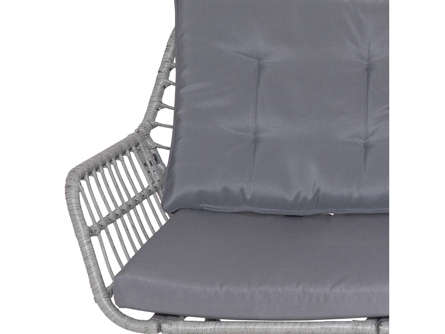 Ensemble salon de jardin en rotin AMALFI pour balcon 2 personnes Gris Clair