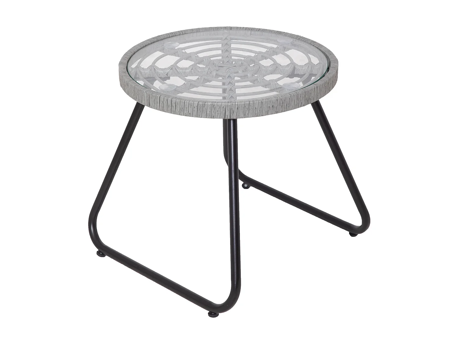 Ensemble salon de jardin en rotin AMALFI pour balcon 2 personnes Gris Clair