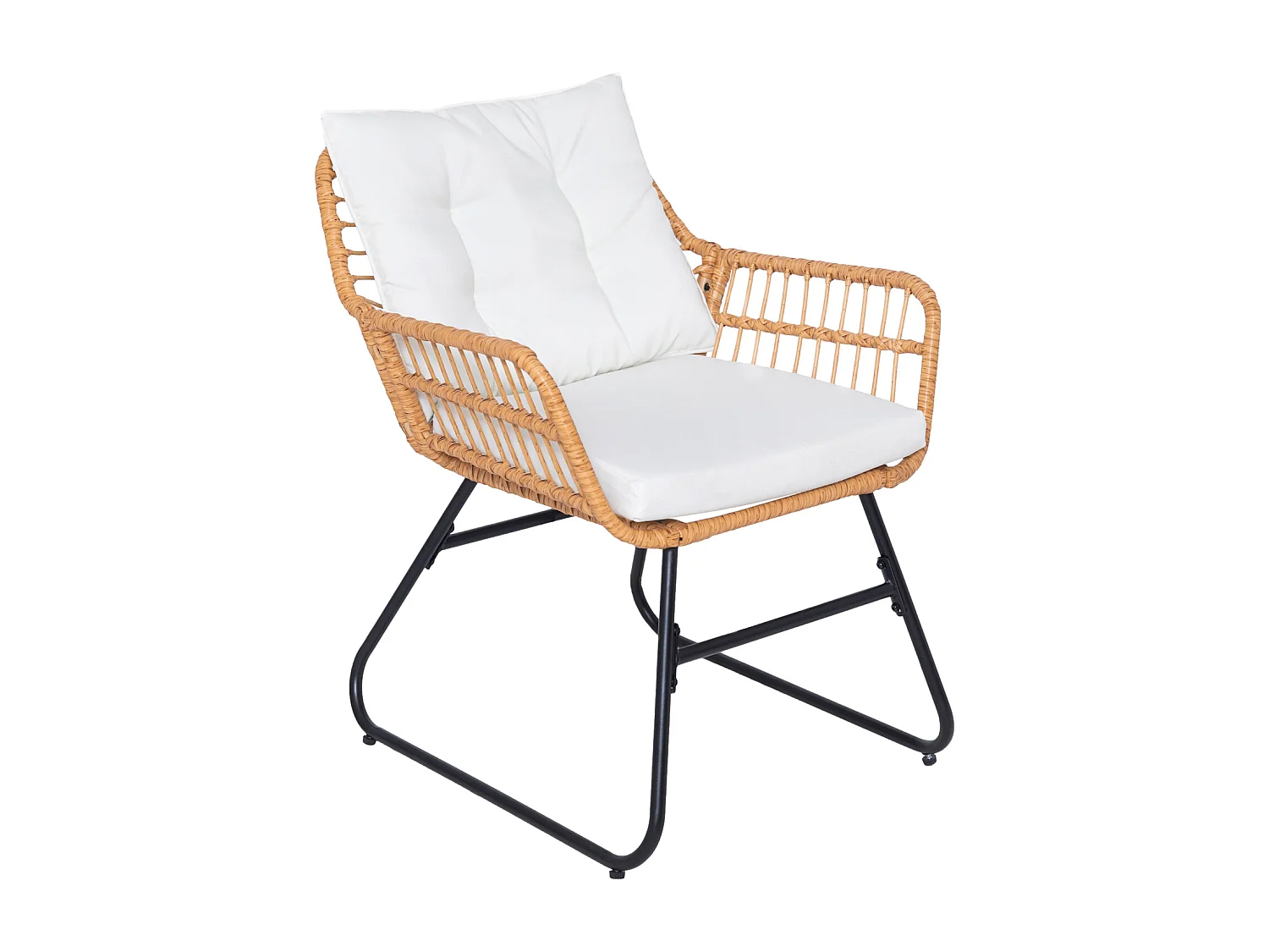 Ensemble salon de jardin en rotin AMALFI pour balcon 2 personnes Naturel