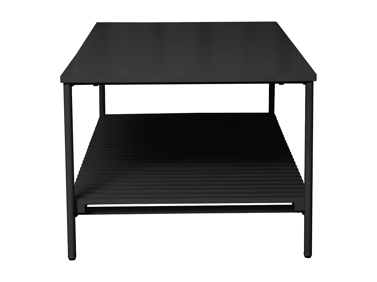 Table basse AMAL Table basse noire Table de salon moderne avec étagère