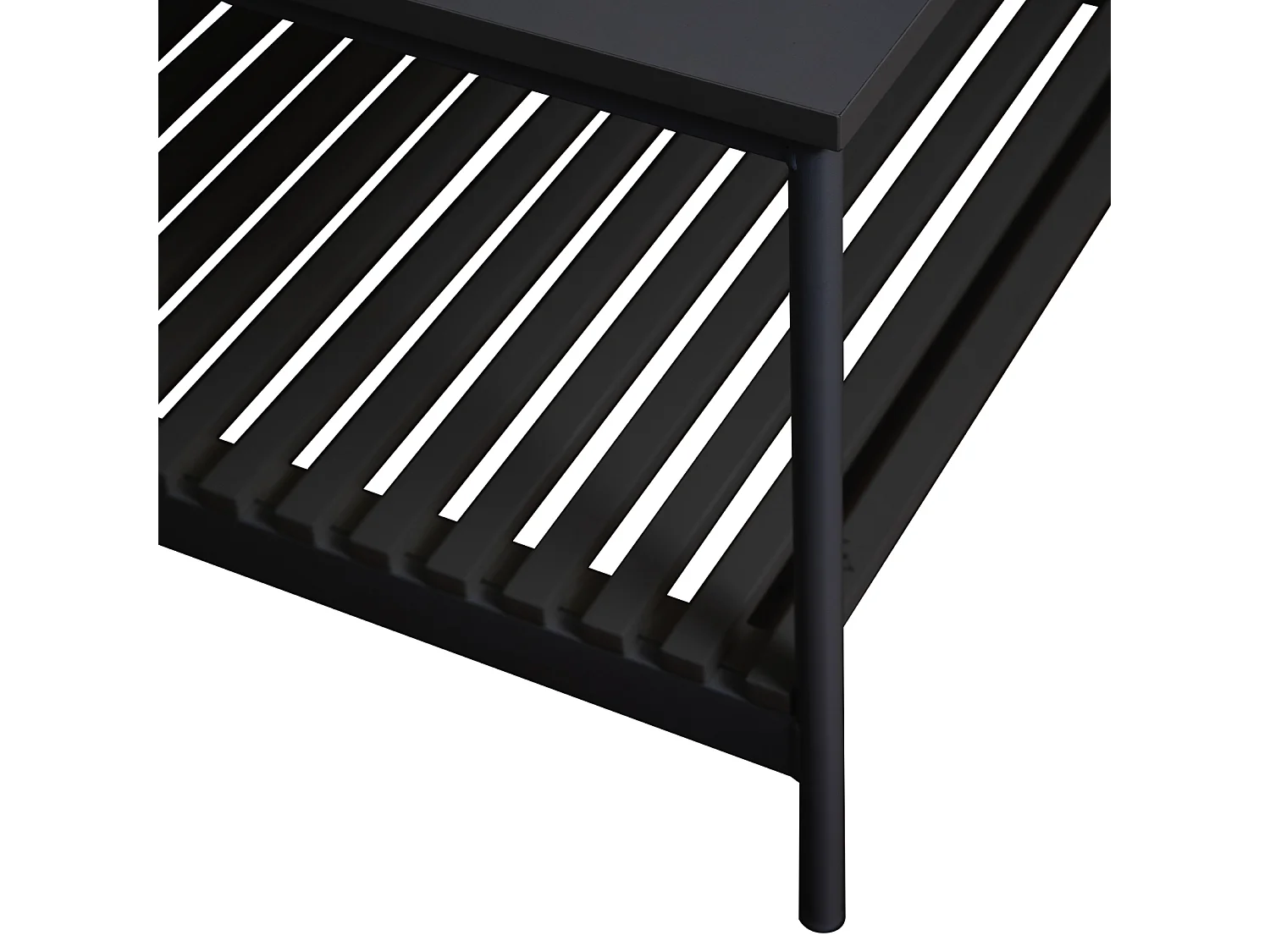 Table basse AMAL Table basse noire Table de salon moderne avec étagère