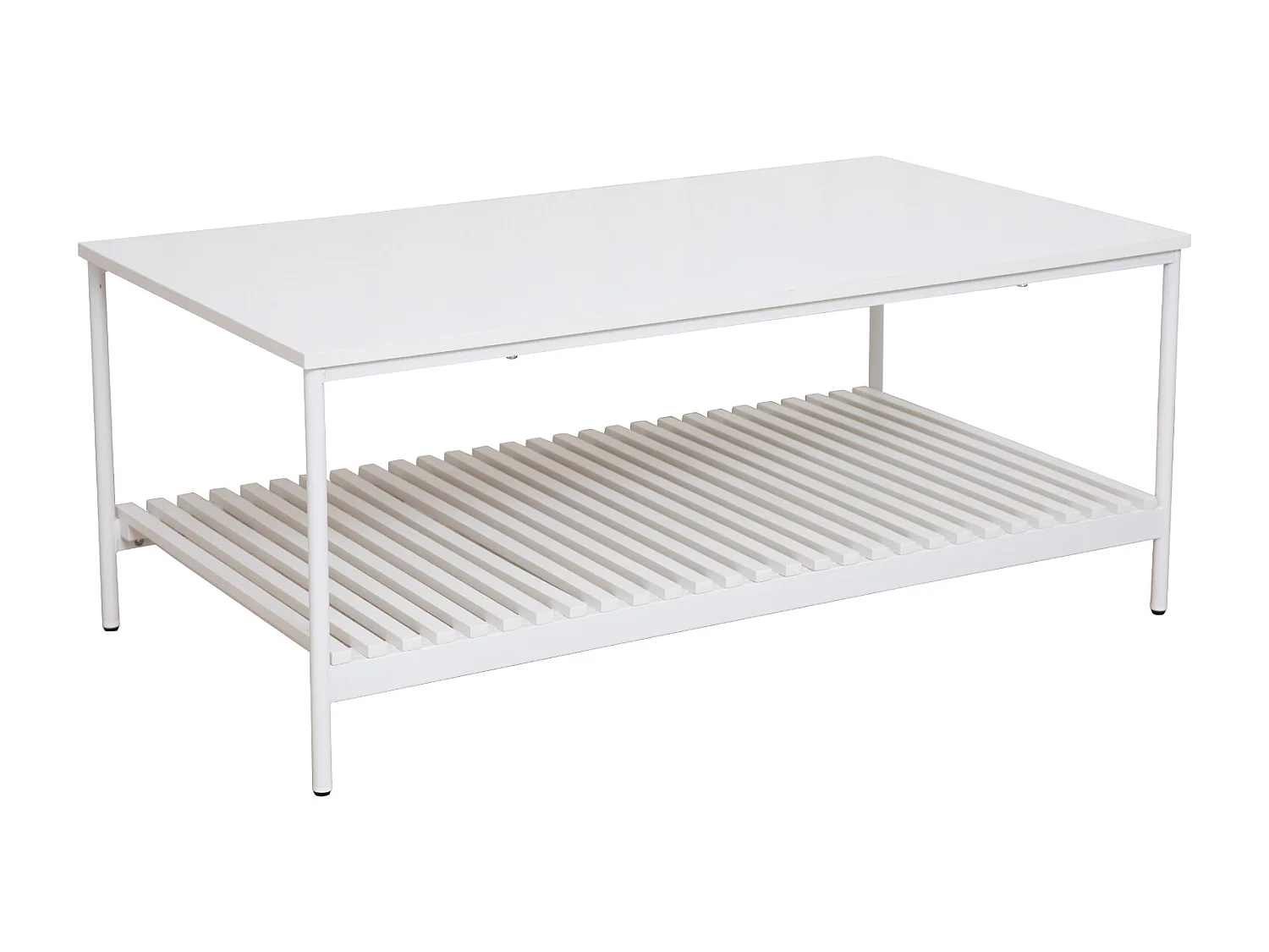 Table basse AMAL Table basse blanche Table de salon moderne avec étagère