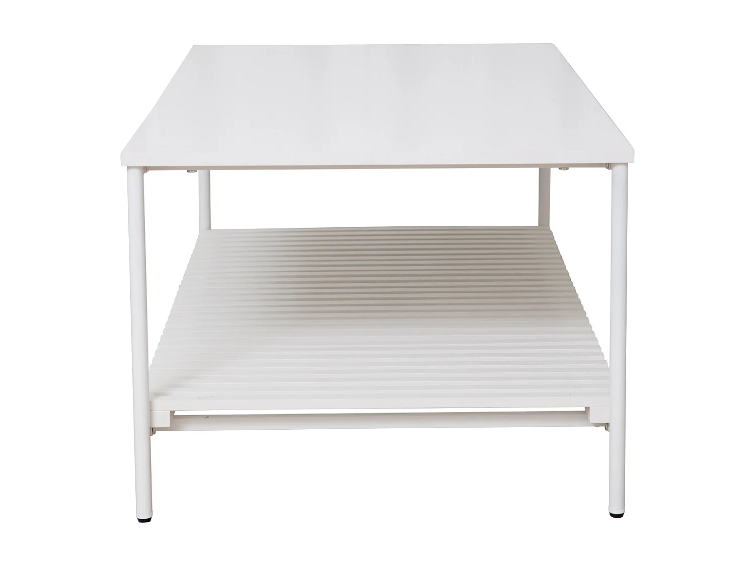 Table basse AMAL Table basse blanche Table de salon moderne avec étagère