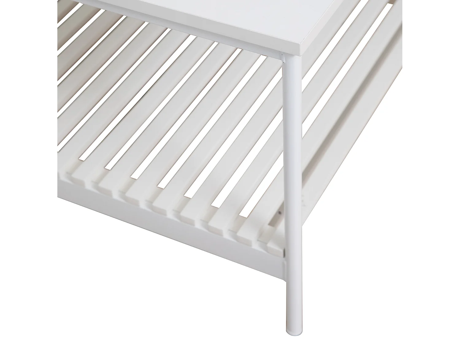 Table basse AMAL Table basse blanche Table de salon moderne avec étagère