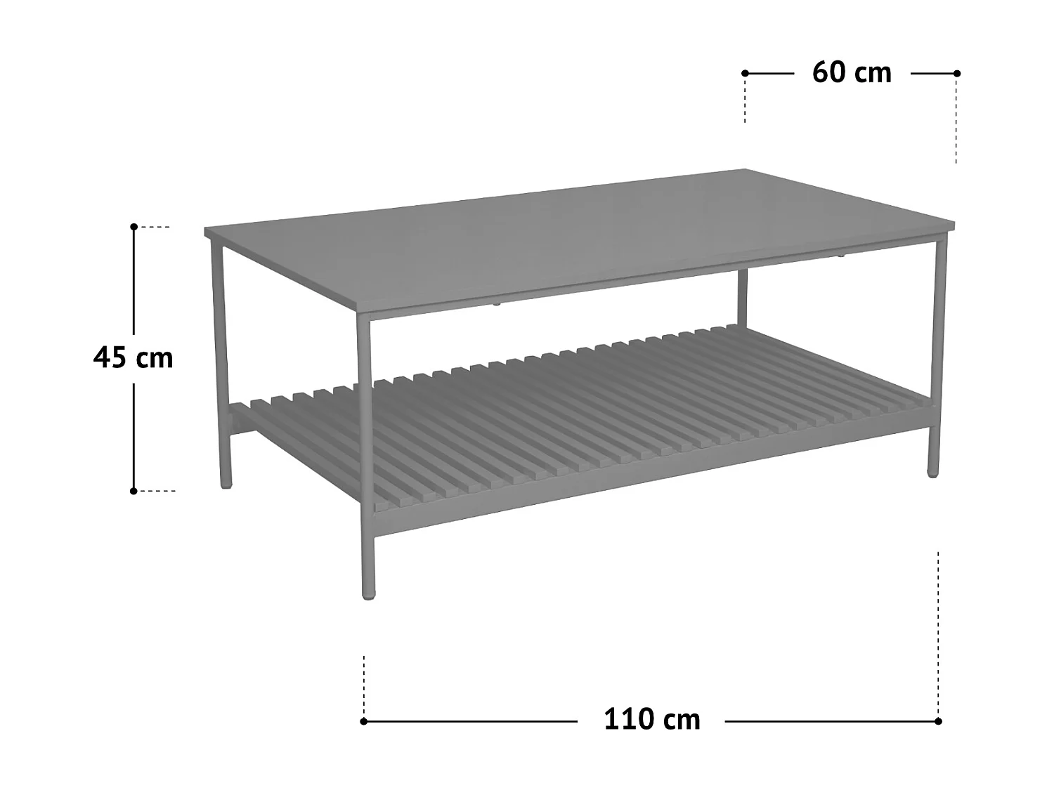 Table basse AMAL Table basse blanche Table de salon moderne avec étagère
