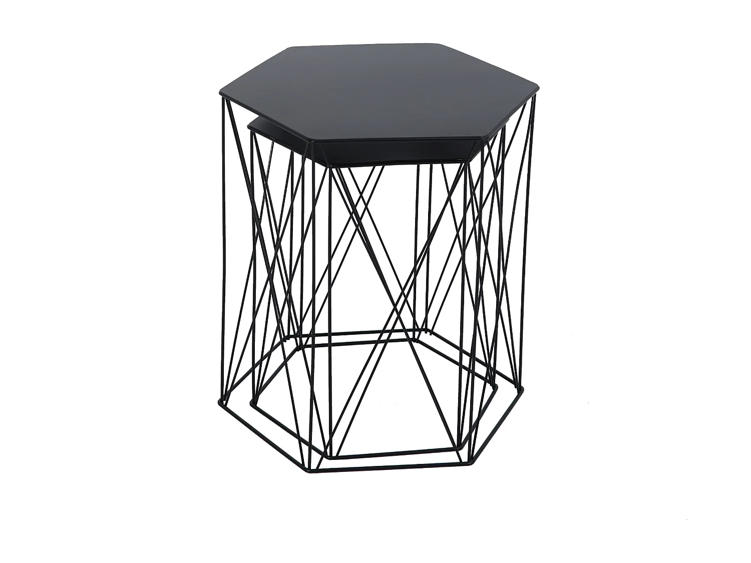 HARPA Lot de 2 tables d'appoint Table basse Moderne Noir