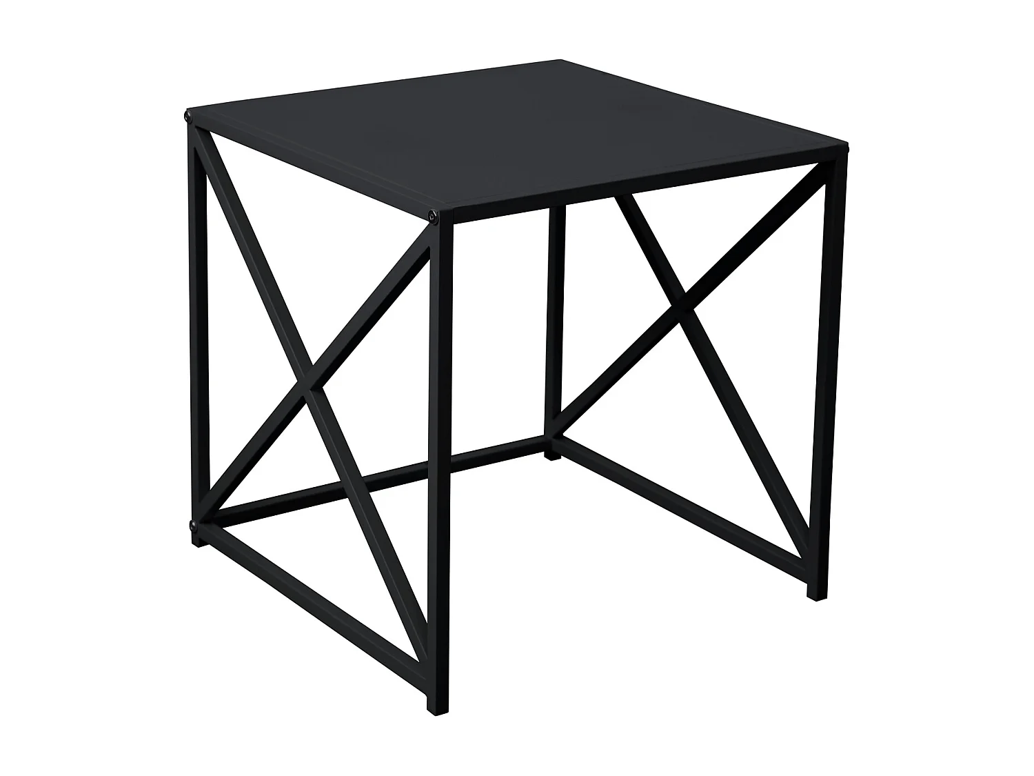 Ensemble de 2 tables d'appoint GEMO Table basse Table de salon Table en métal Noir