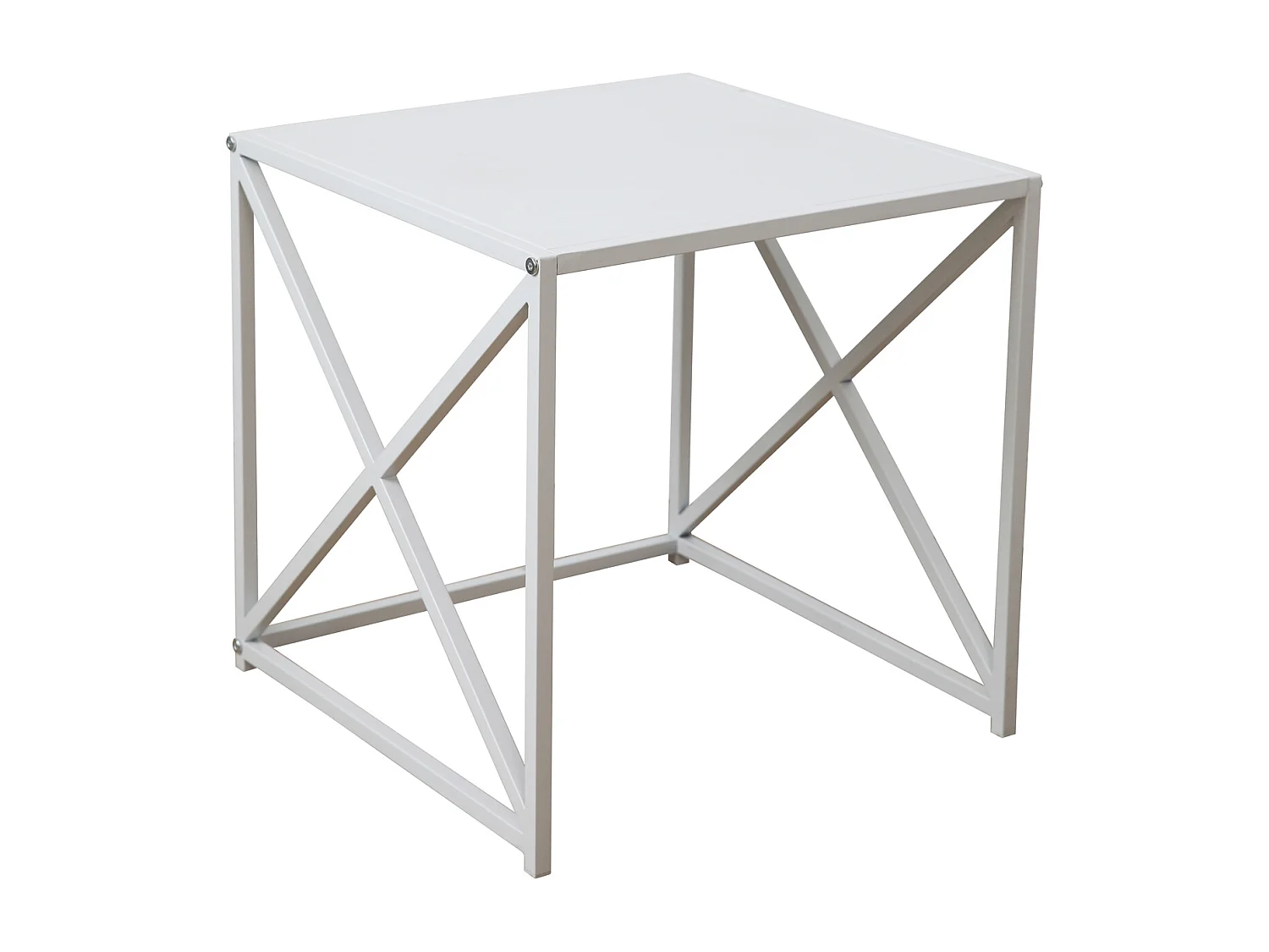 Ensemble de 2 tables d'appoint GEMO Table basse Table de salon Table en métal Blanc