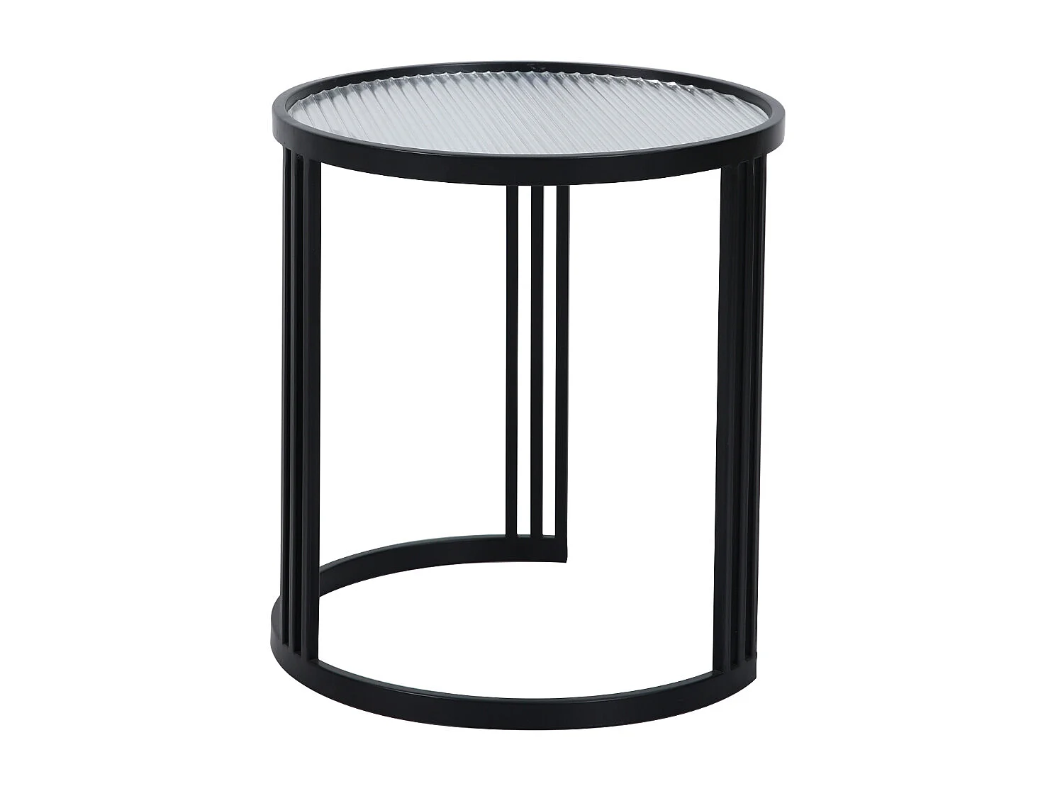 LADAR Lot de 2 tables d'appoint Tables basses rondes noires