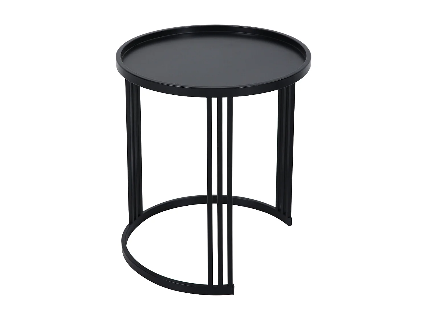 LADAR Lot de 2 tables d'appoint Tables basses rondes noires