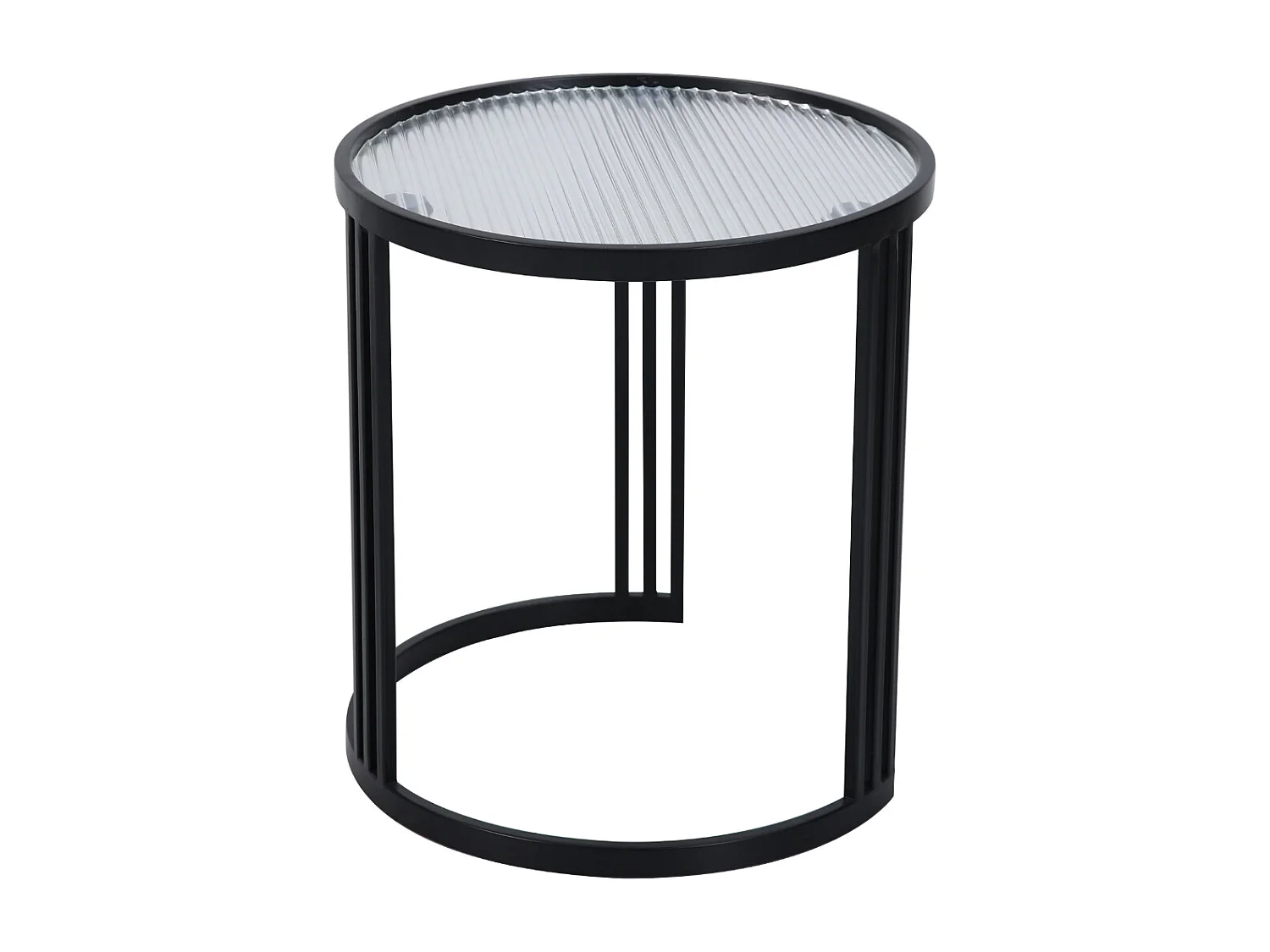 LADAR Lot de 2 tables d'appoint Tables basses rondes noires