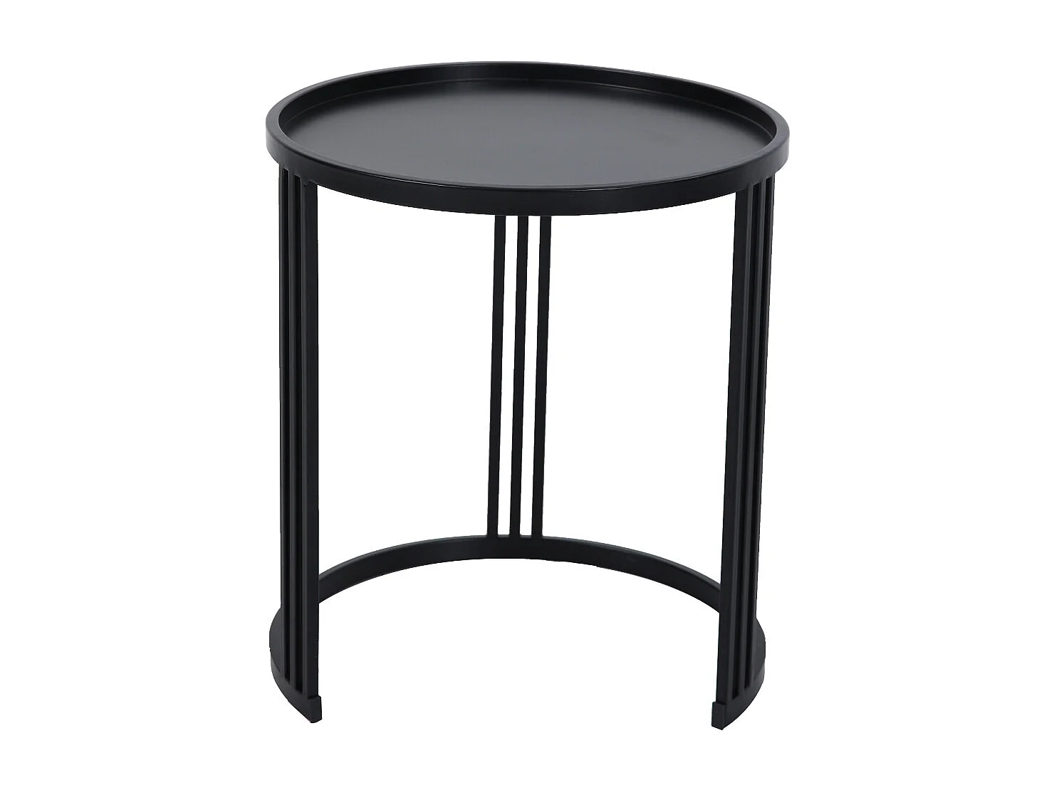 LADAR Lot de 2 tables d'appoint Tables basses rondes noires