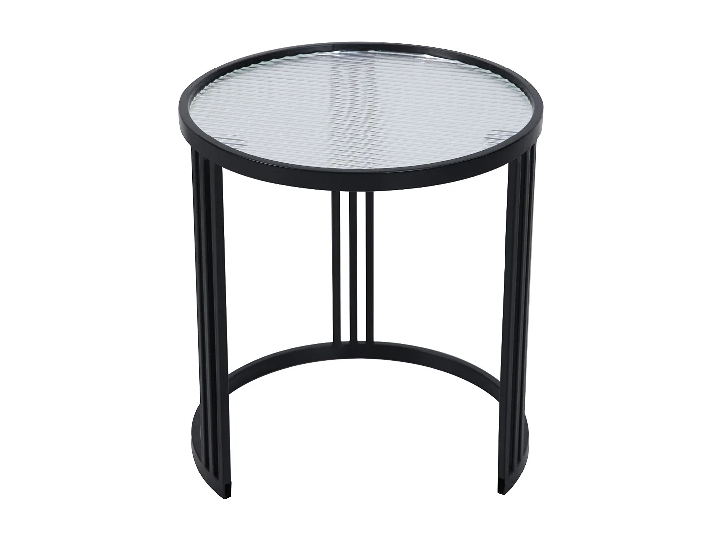LADAR Lot de 2 tables d'appoint Tables basses rondes noires
