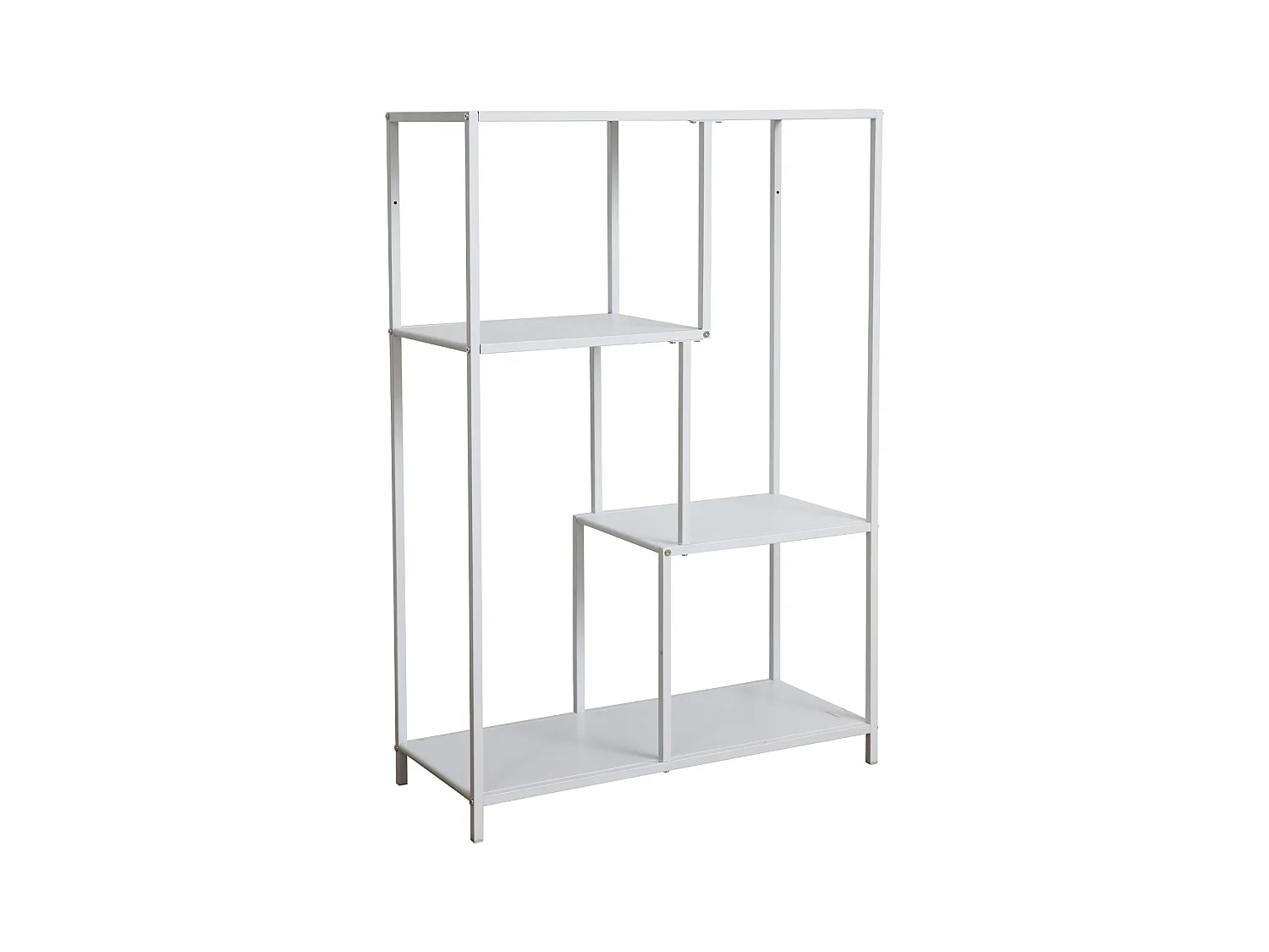 Étagère en métal Étagère sur pied Étagère de salon en métal Design industriel CARME Blanc