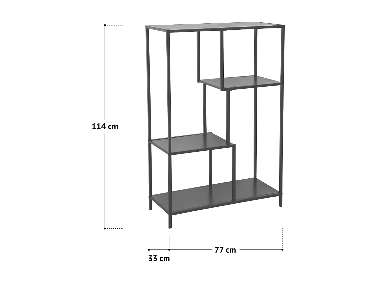 Étagère en métal Étagère sur pied Étagère de salon en métal Design industriel CARME Blanc