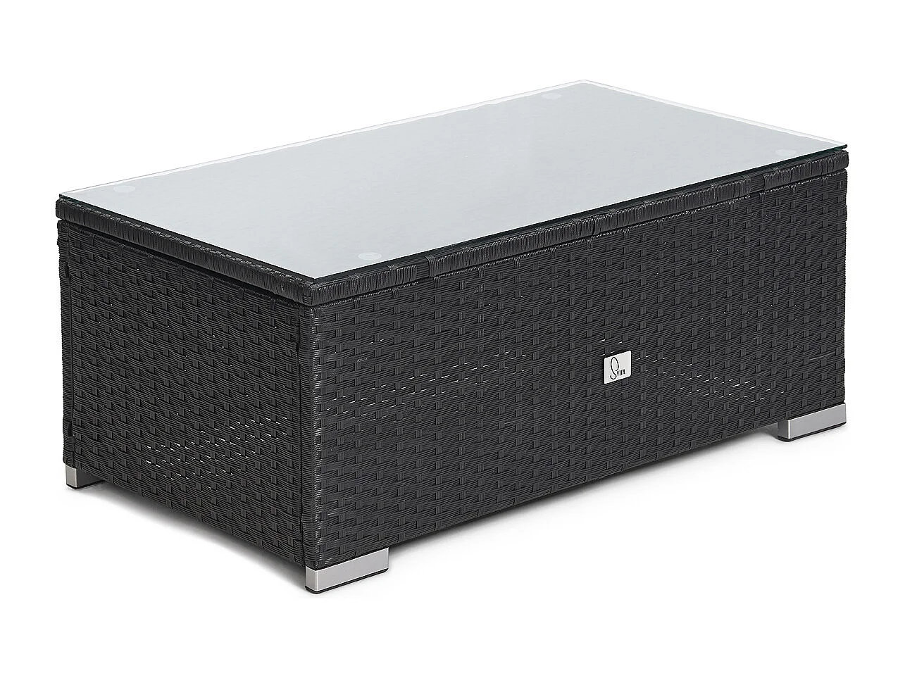 Ensemble de canapés en rotin synthétique QUEENS en noir avec housse