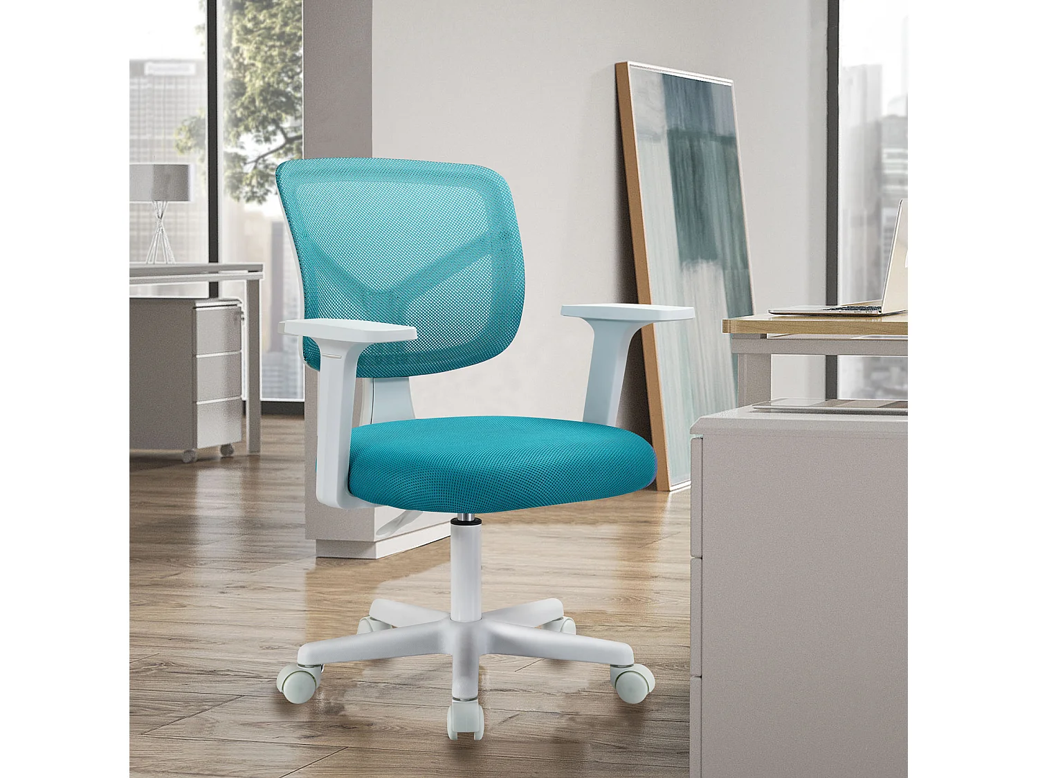 Chaise de bureau pour enfants JOY réglable en hauteur turquoise