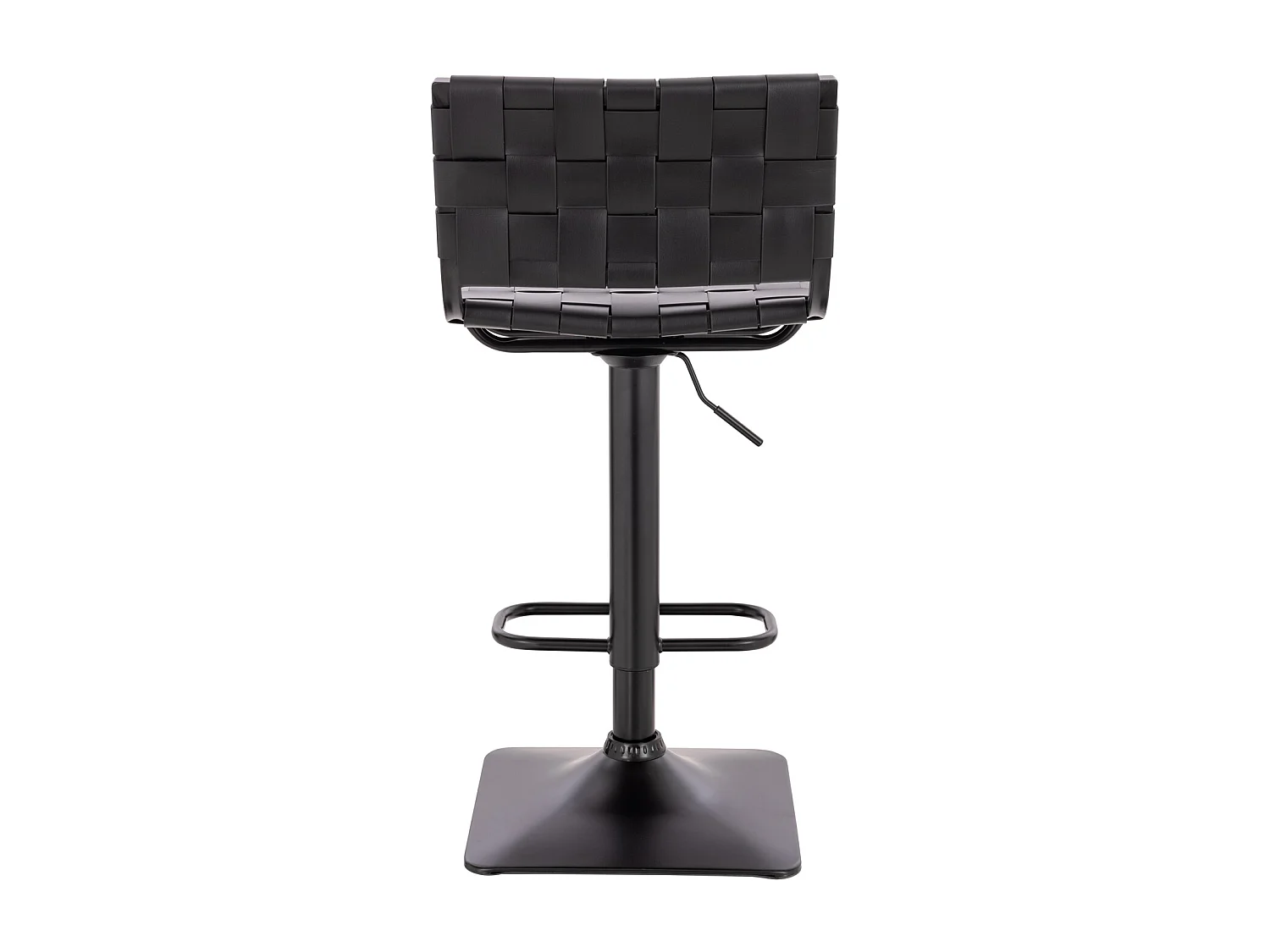 Tabouret de bar COLIN avec dossier, réglable en hauteur, pivotant, simili cuir noir