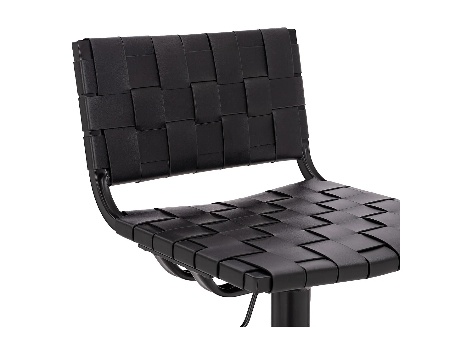 Tabouret de bar COLIN avec dossier, réglable en hauteur, pivotant, simili cuir noir