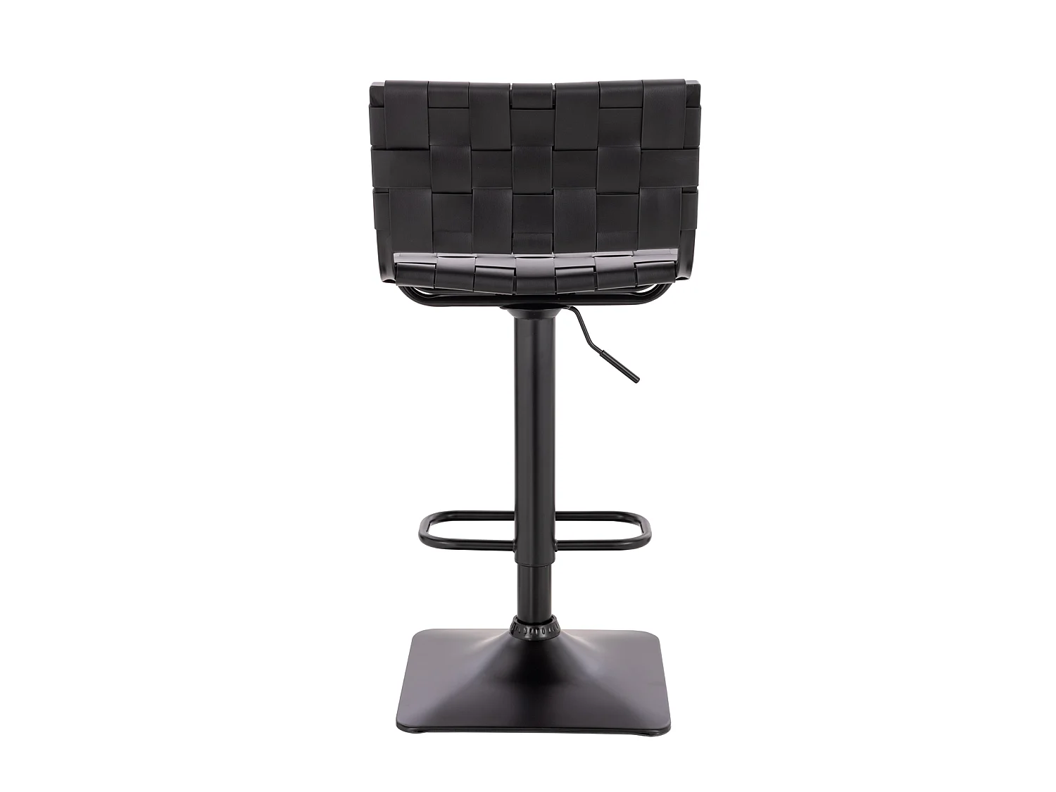 Tabouret de bar COLIN avec dossier, réglable en hauteur, pivotant, simili cuir noir