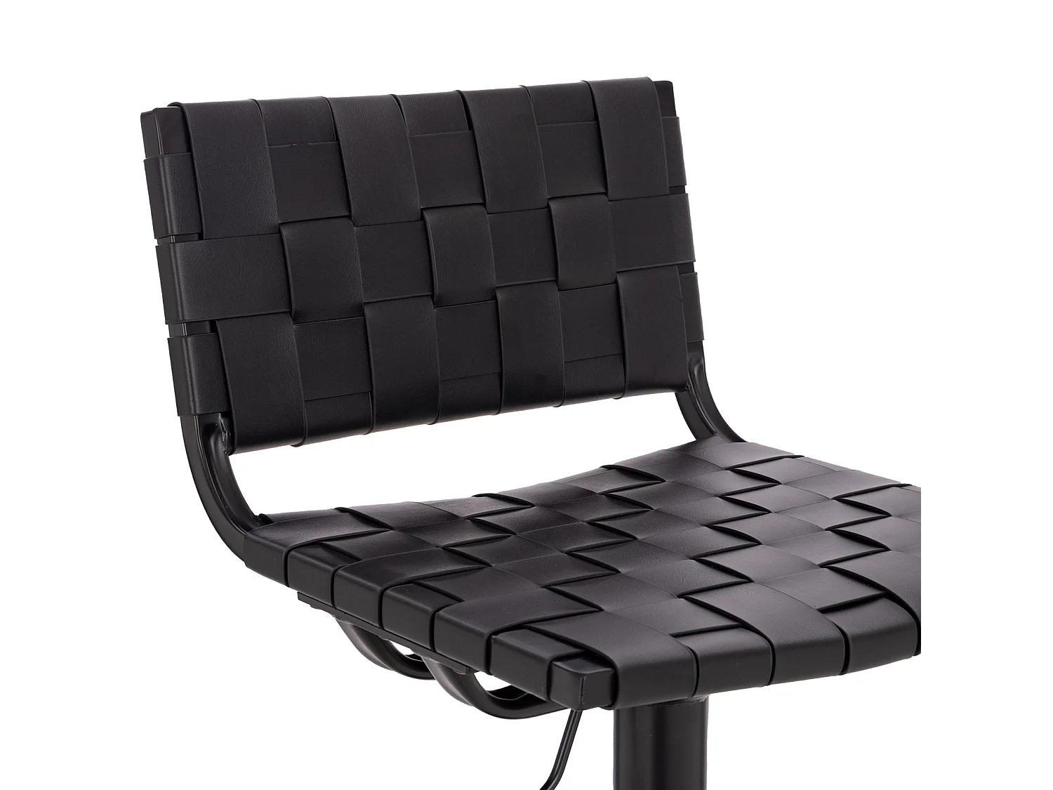 Tabouret de bar COLIN avec dossier, réglable en hauteur, pivotant, simili cuir noir