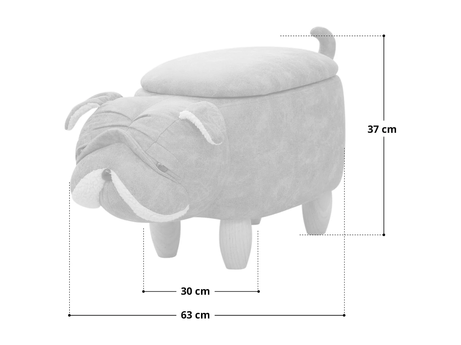 SVITA tabouret animal rangement tabouret enfant siège tabouret chambre enfant siège boîte carlin