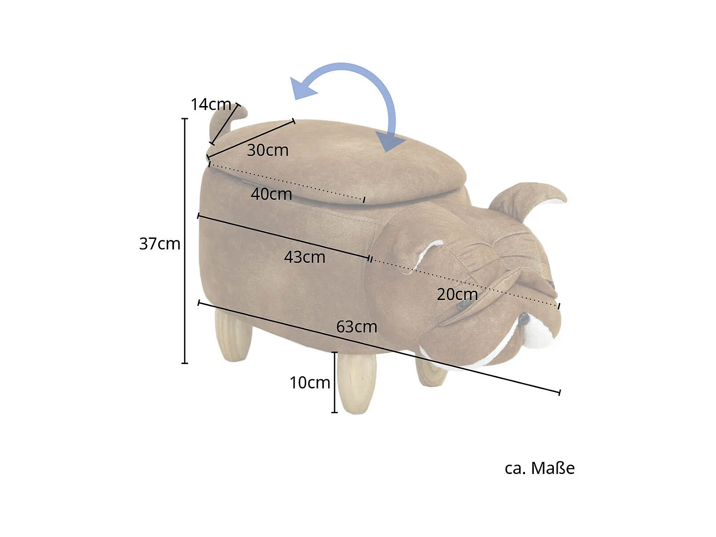 TIERHOCKER Hund Braun