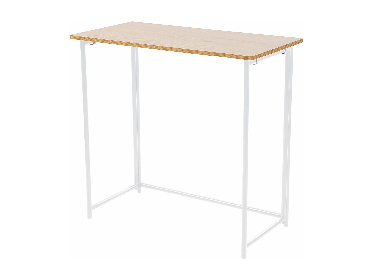 Bureau d'ordinateur pliable et étroit multifonction peu encombrant 80 x 40 x 76 cm chêne