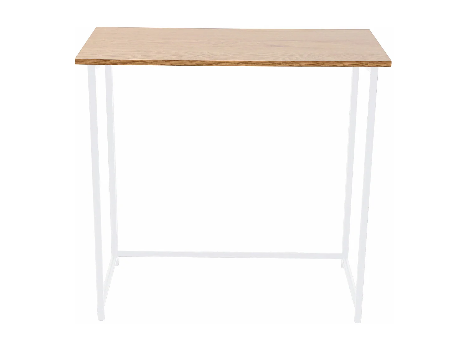 Bureau d'ordinateur pliable et étroit multifonction peu encombrant 80 x 40 x 76 cm chêne