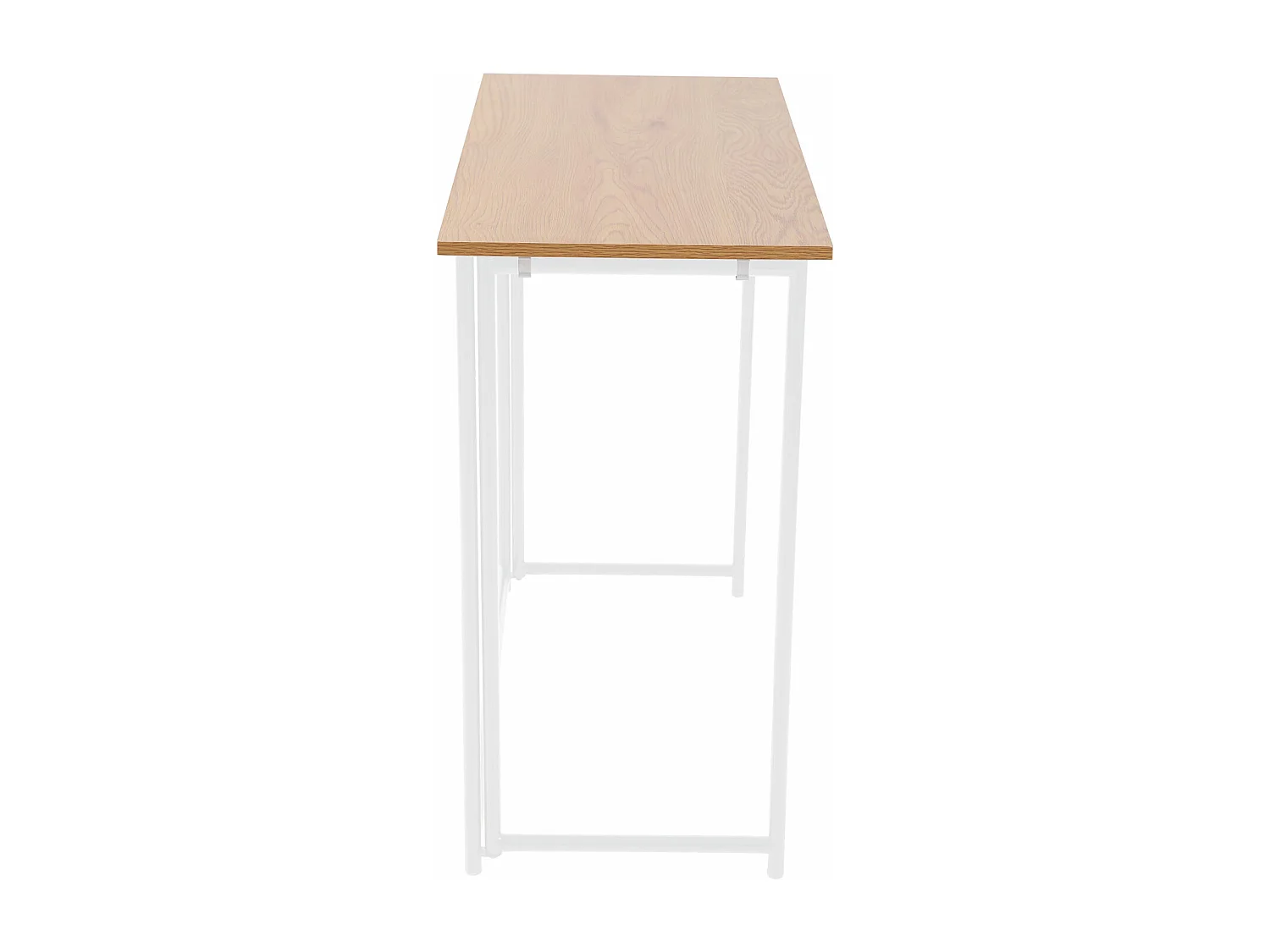 Bureau d'ordinateur pliable et étroit multifonction peu encombrant 80 x 40 x 76 cm chêne
