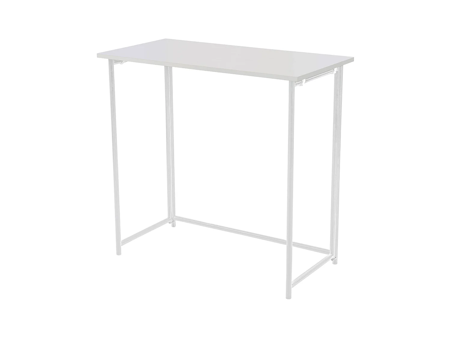 Bureau d'ordinateur pliable et étroit multifonction peu encombrant 80 x 40 x 76 cm blanc