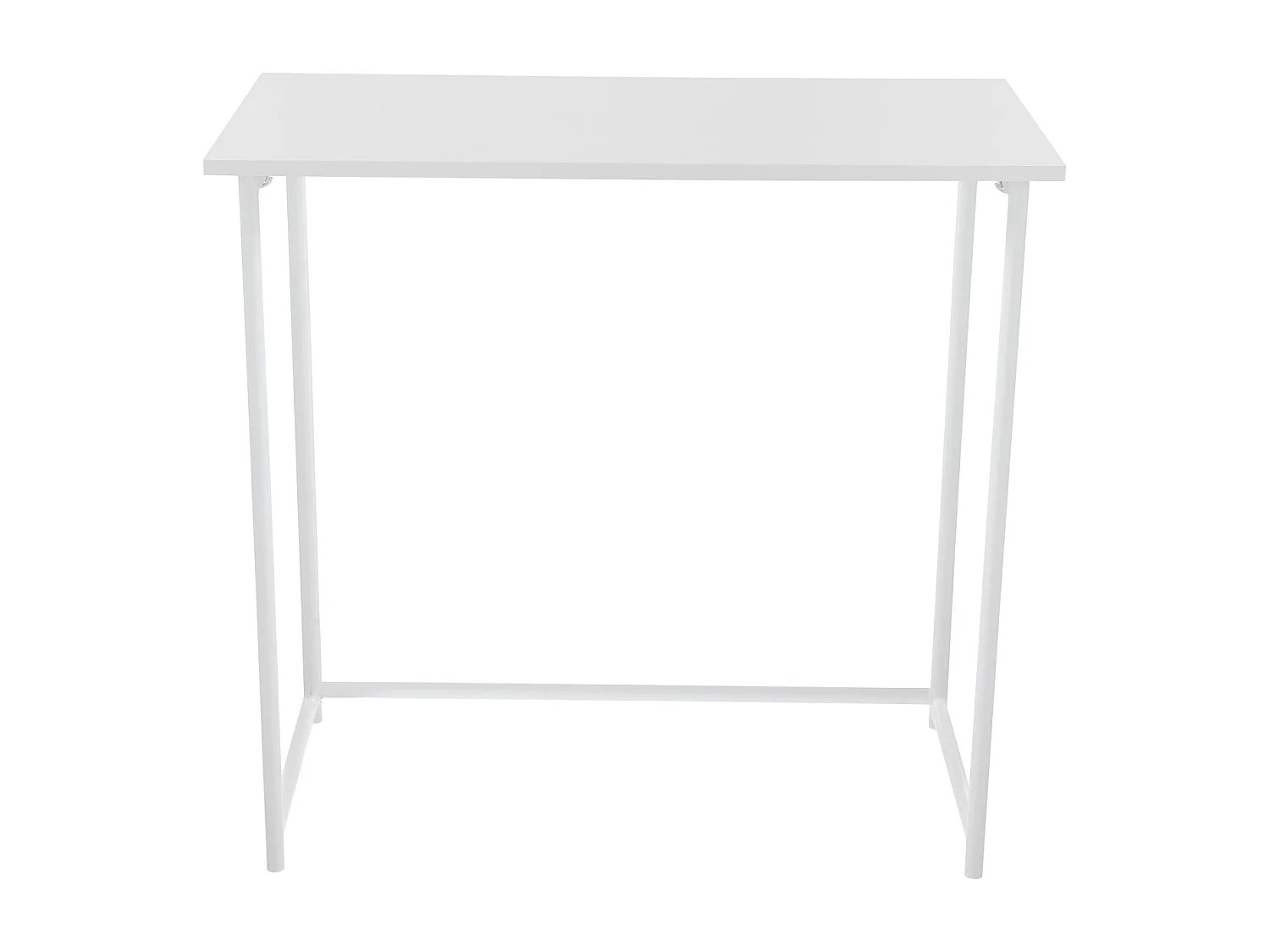 Bureau d'ordinateur pliable et étroit multifonction peu encombrant 80 x 40 x 76 cm blanc