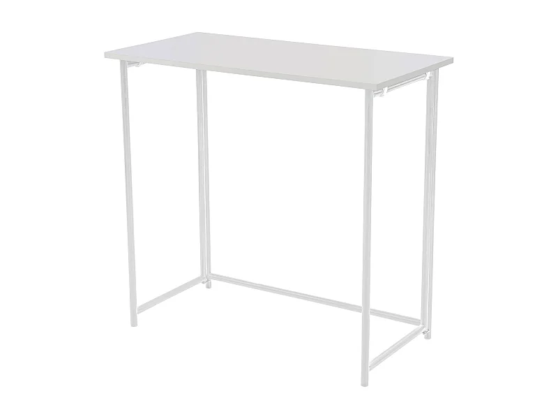 Bureau d'ordinateur pliable et étroit multifonction peu encombrant 80 x 40 x 76 cm blanc