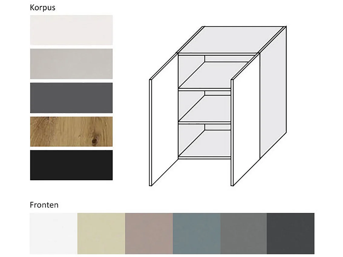 KÜCHENHÄNGESCHRANK Kvantum W3/60 Mint Matt / Eiche Artisan Matt 60 / 32,5 / 72cm