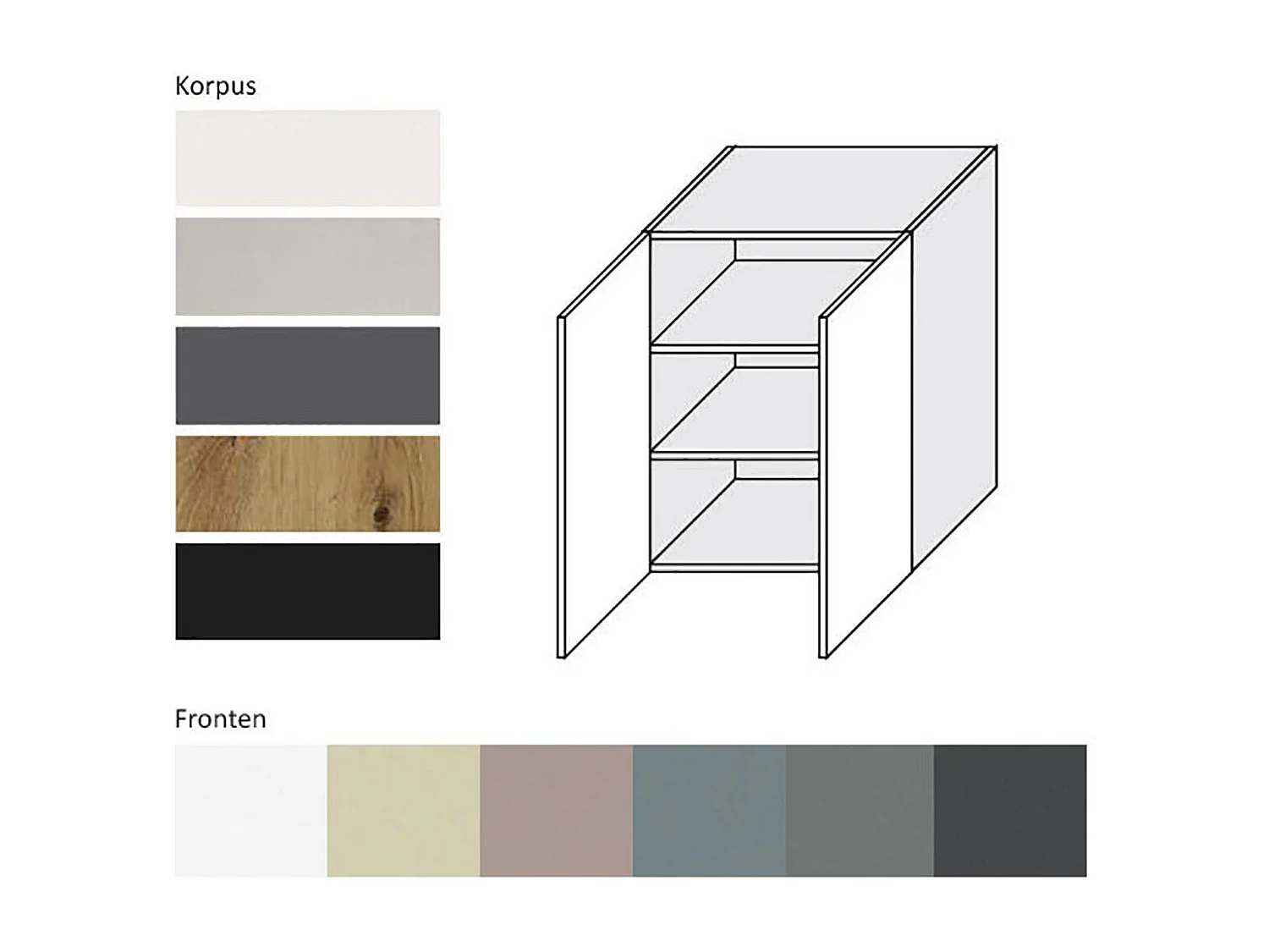 KÜCHENHÄNGESCHRANK Kvantum W3/60 Weiß Matt / Weiß Matt 60 / 32,5 / 72cm