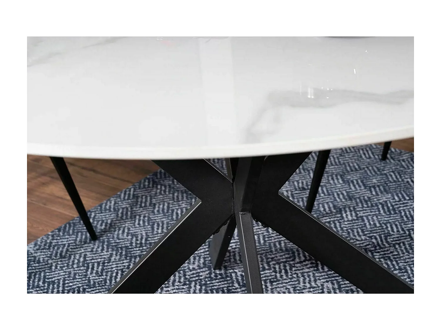 Table à manger Talia (o120x76)/Céramique/Blanc