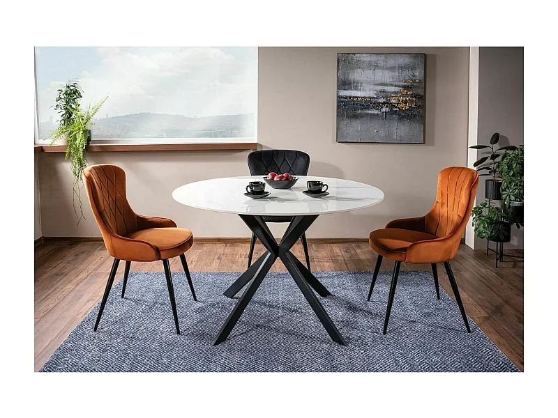 Tavolo da pranzo Talia (o120x76)/Ceramica/Bianco