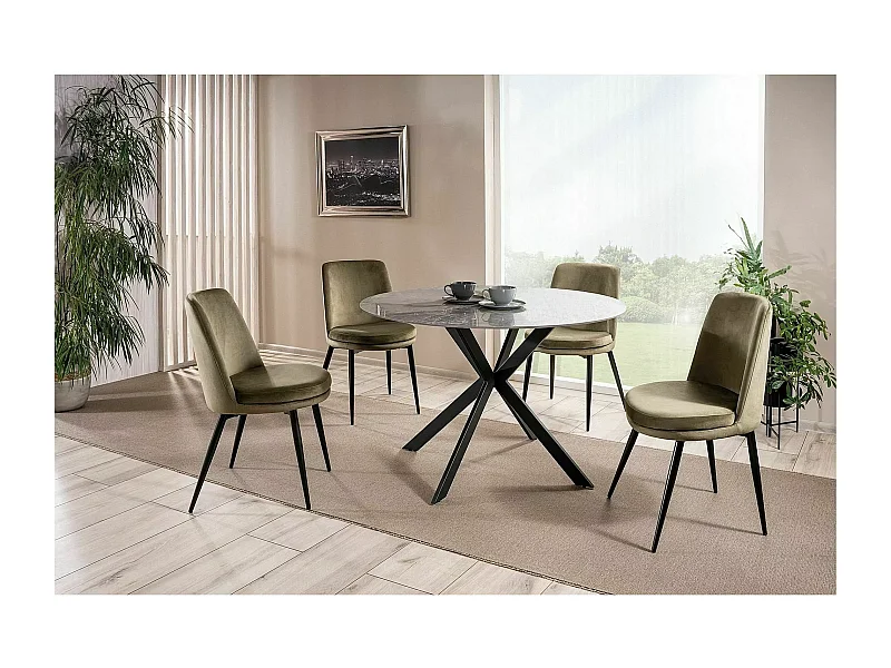 Esstisch Talia (o120x76)/Keramik/Grau