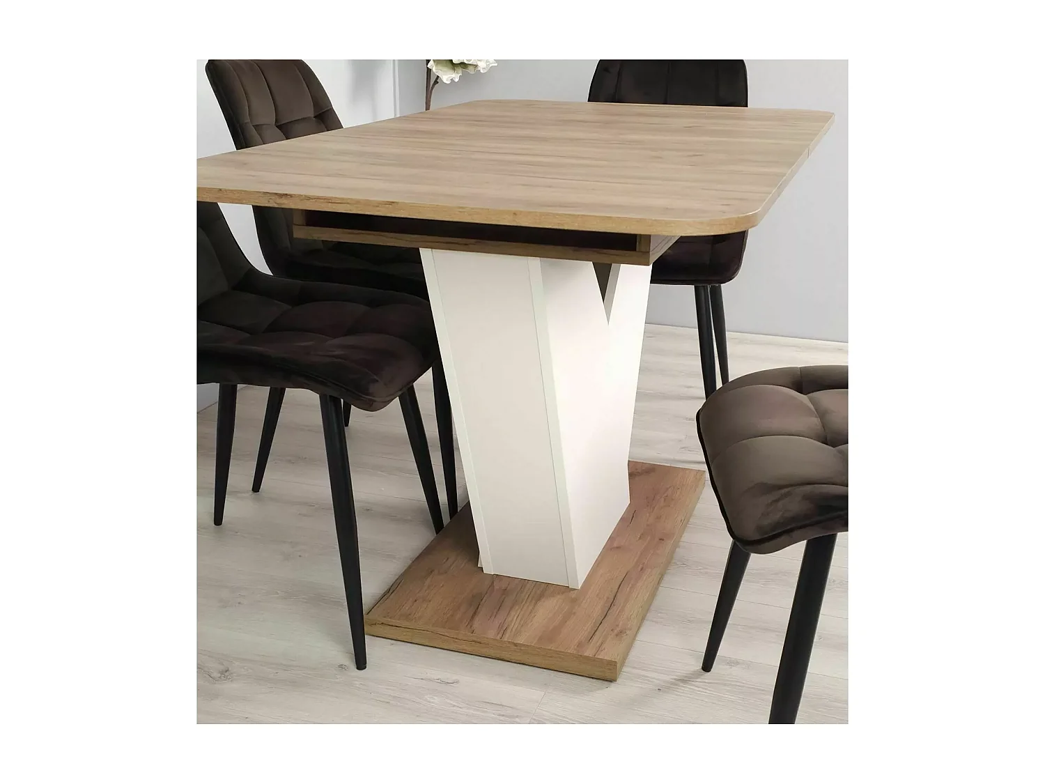 Tavolo da pranzo Vidar (80x140-180)/Marrone&Beige