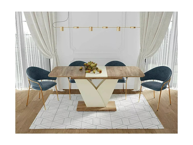 Tavolo da pranzo Vidar (80x140-180)/Marrone&Beige