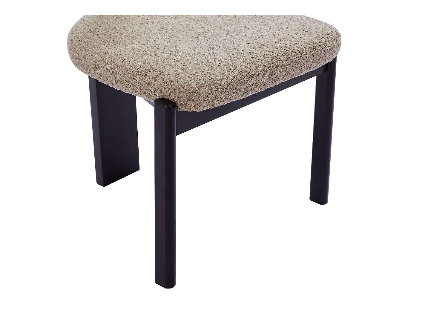 Set van 6 stoelen van boucléstof en heveahout - Taupegrijs en zwart - WILANA