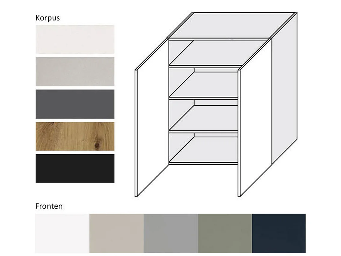 KÜCHENHÄNGESCHRANK Kvantum W4/80 Vanille Matt / Eiche Artisan Matt 80 / 32,5 / 96cm